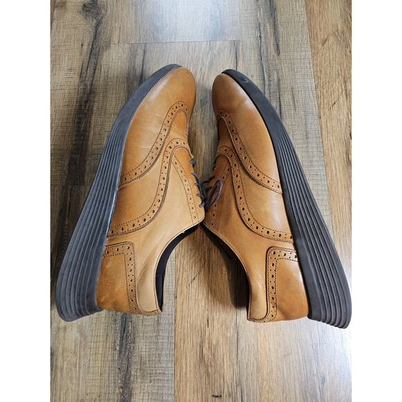 Wolf & Shepherd Crossover Wingtip Oxford Dress Shoe Men\'s 9 Honey Brown $295‎ main image 5